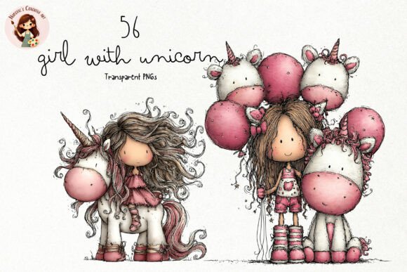 Download Cute Girl with Unicorn PNG Clipart - Cute girl Collection