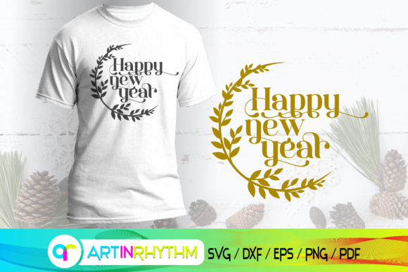 Download Happy New Year, Leaf Wreath Svg, 2021 - New year Collection
