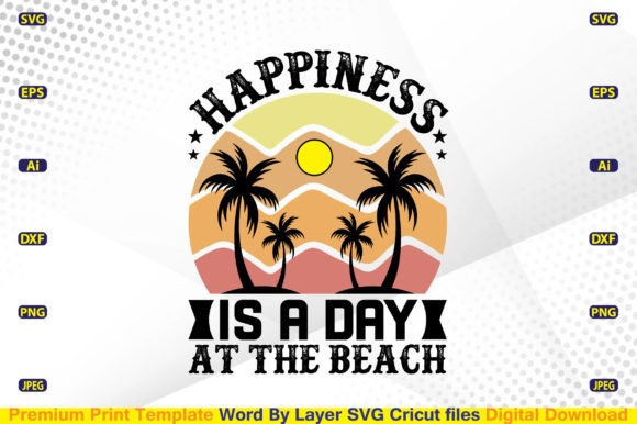 Download Happiness is a Day at the Beach SVG - Premium Resources