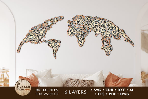 Download World Map Multilayer Laser Cut Files - Laser cut files Collection