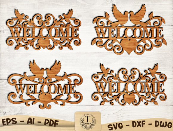 Download Welcome Sign Laser Cut Files SVG Bundle - Laser cut files Collection