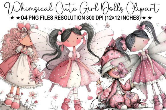 Download Whimsical Cute Girl Dolls Clipart - Cute girl Collection