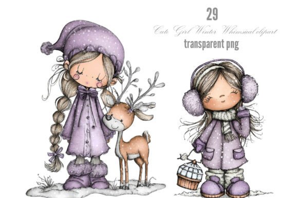 Download Cute Girl Winter Whimsical Clipart - Cute girl Collection